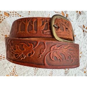 Vintage Tree of life Hand crafted Leather Belt